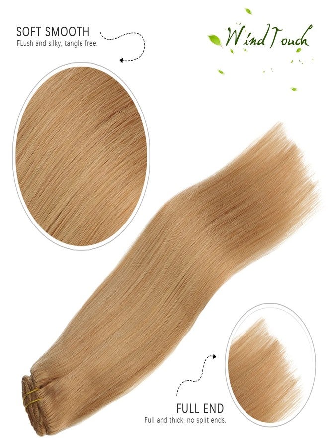 WindTouch Clip in Hair Extensions Human Hair Reddish Blonde 20Inch 70g 9A Grade #12 7PCS Gift For Women - Image 4